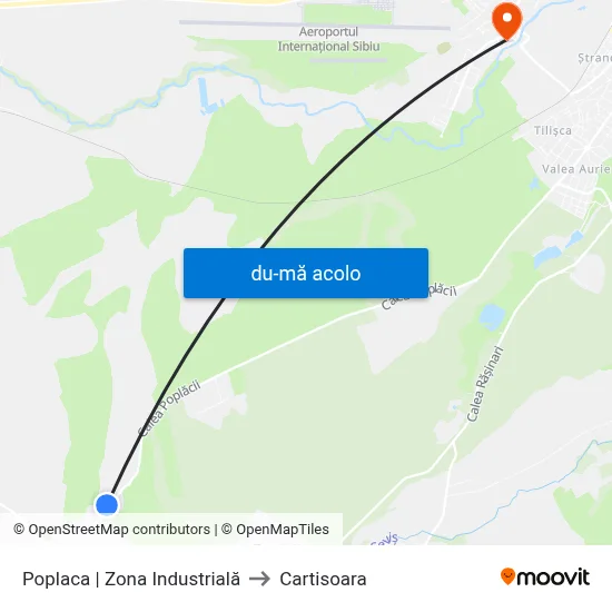 Harta de Poplaca | Zona Industrială către Cartisoara