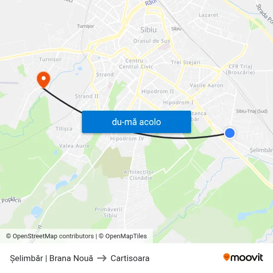 Harta de Șelimbăr | Brana Nouă către Cartisoara