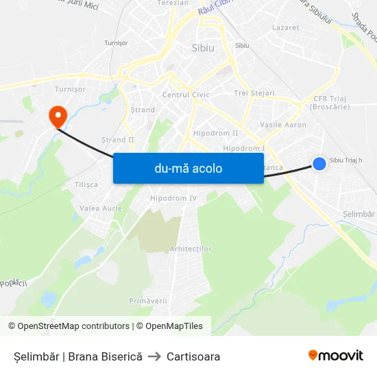 Harta de Șelimbăr | Brana Biserică către Cartisoara