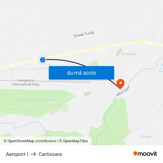 Harta de Aeroport I către Cartisoara