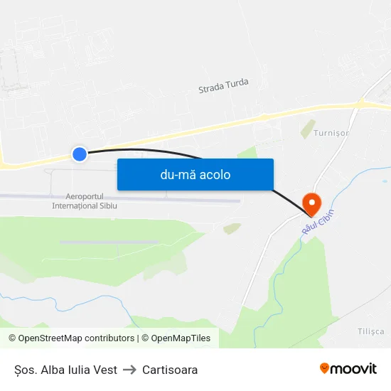 Harta de Șos. Alba Iulia Vest către Cartisoara