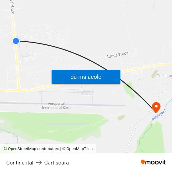 Harta de Aumovio către Cartisoara
