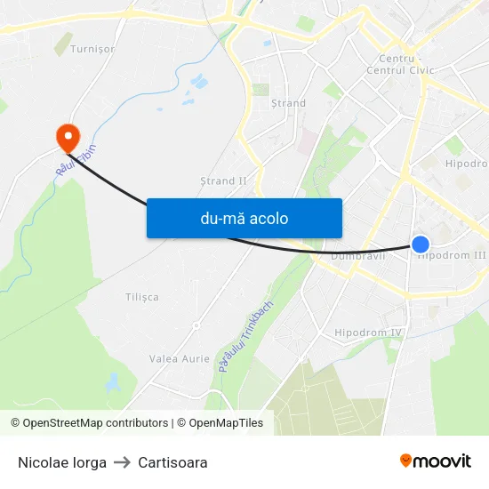 Harta de Nicolae Iorga către Cartisoara