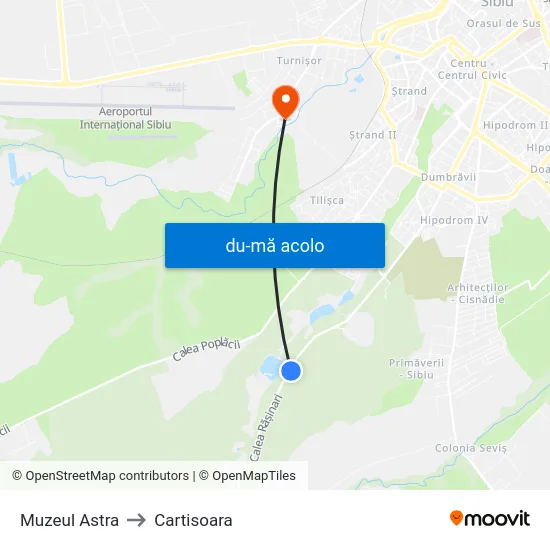 Harta de Muzeul Astra către Cartisoara
