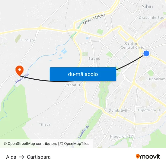 Harta de Aida către Cartisoara