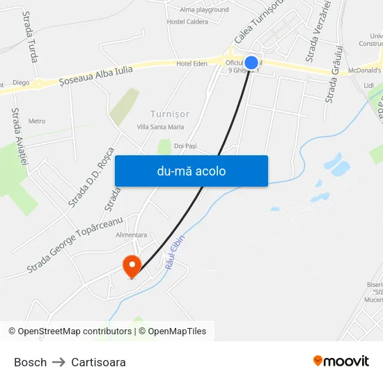 Harta de Bosch către Cartisoara