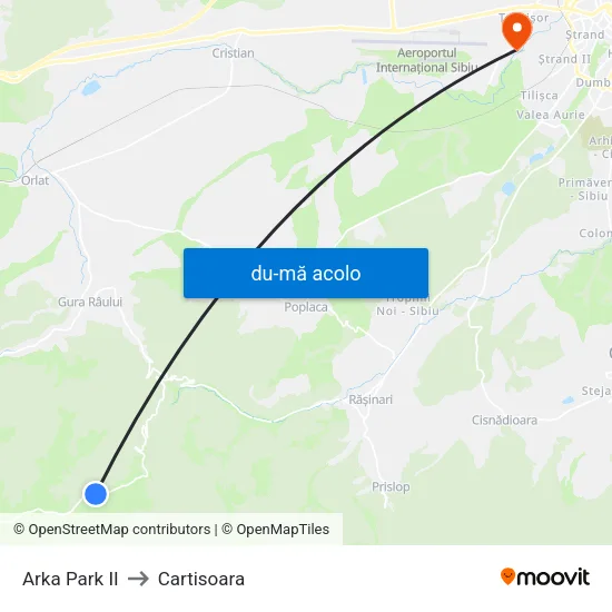 Harta de Păltiniș | Arka Park II către Cartisoara