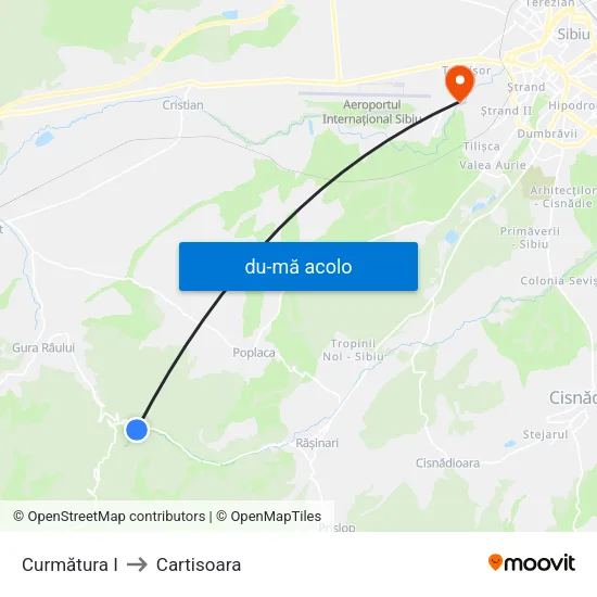 Harta de Curmătura I către Cartisoara