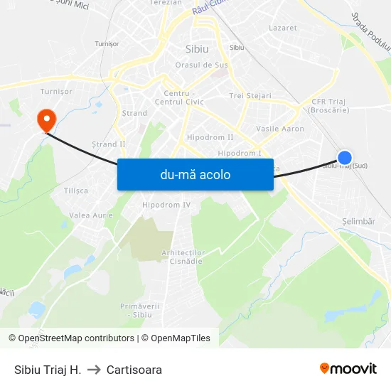 Harta de Sibiu Triaj H. către Cartisoara