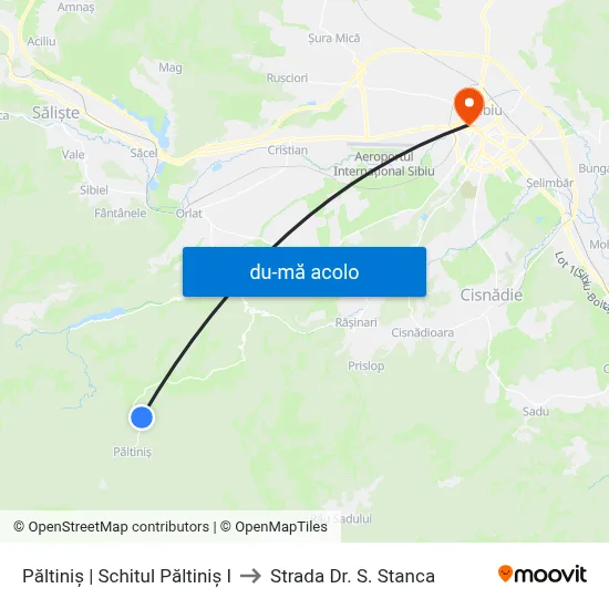 Harta de Păltiniș | Schitul Păltiniș I către Strada Dr. S. Stanca