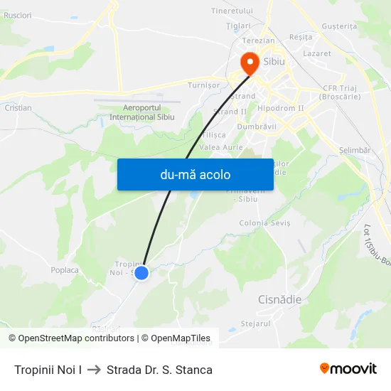 Harta de Tropinii Noi I către Strada Dr. S. Stanca