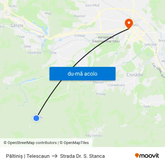 Harta de Păltiniș | Telescaun către Strada Dr. S. Stanca