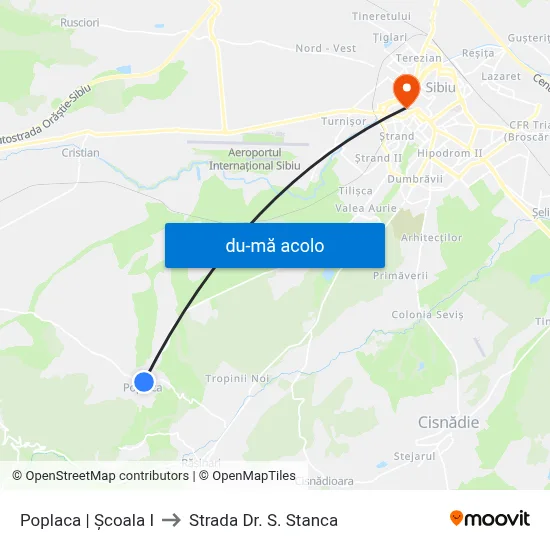 Harta de Poplaca | Școala I către Strada Dr. S. Stanca
