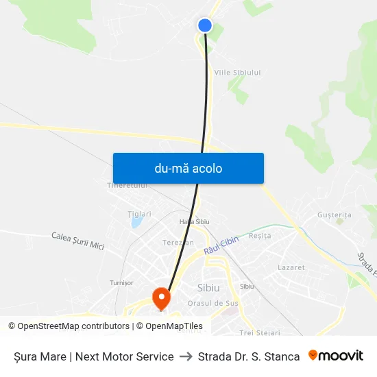 Harta de Șura Mare | Next Motor Service către Strada Dr. S. Stanca
