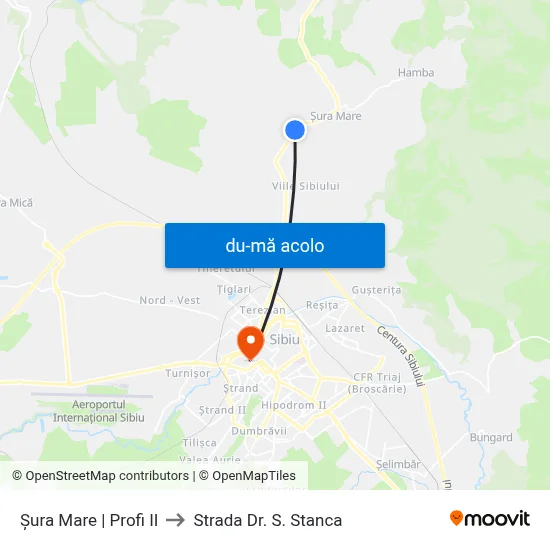 Harta de Șura Mare | Profi II către Strada Dr. S. Stanca