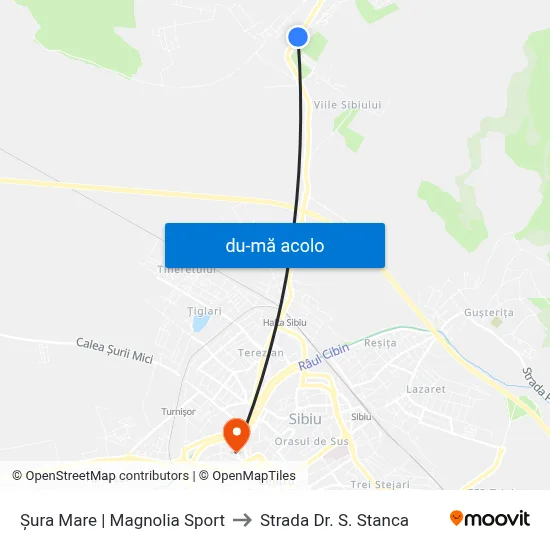 Harta de Șura Mare | Magnolia Sport către Strada Dr. S. Stanca