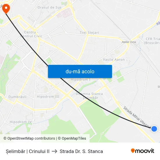 Harta de Șelimbăr | Crinului II către Strada Dr. S. Stanca