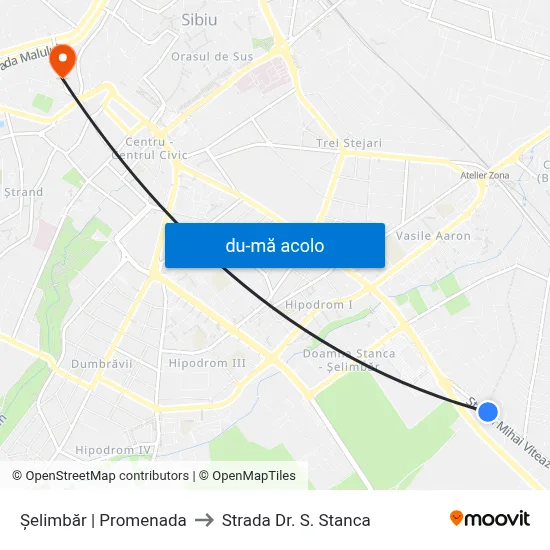 Harta de Șelimbăr | Promenada către Strada Dr. S. Stanca