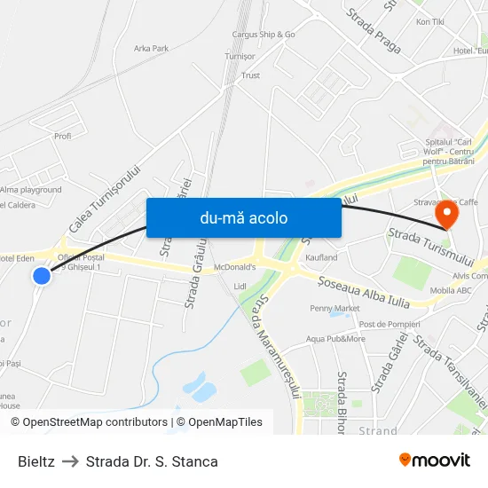 Harta de Bieltz către Strada Dr. S. Stanca