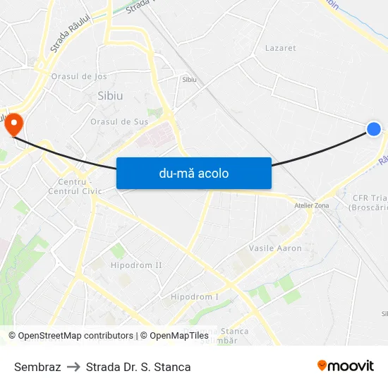 Harta de Sembraz către Strada Dr. S. Stanca