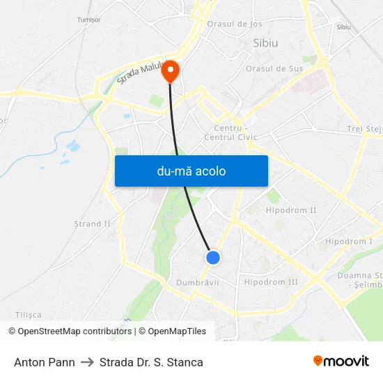 Harta de Anton Pann către Strada Dr. S. Stanca