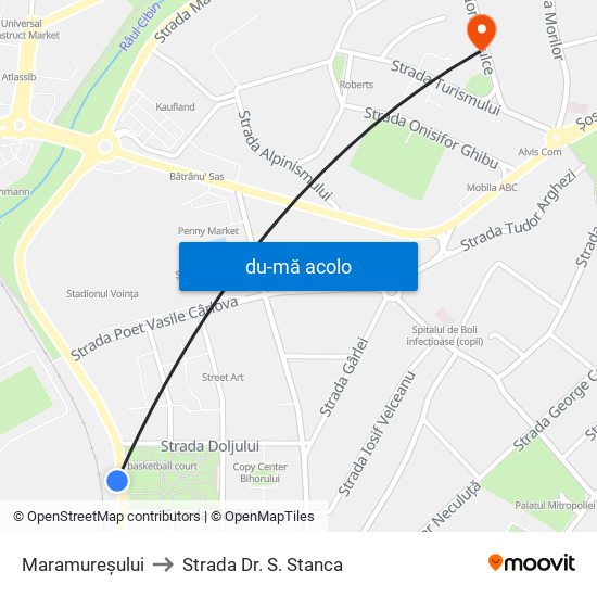 Harta de Maramureșului către Strada Dr. S. Stanca