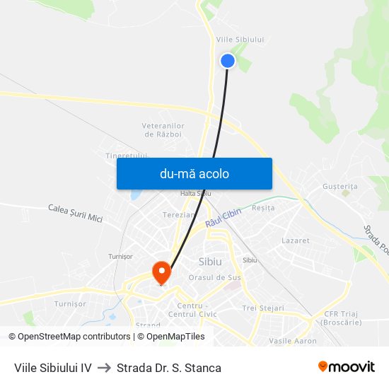Harta de Viile Sibiului IV către Strada Dr. S. Stanca