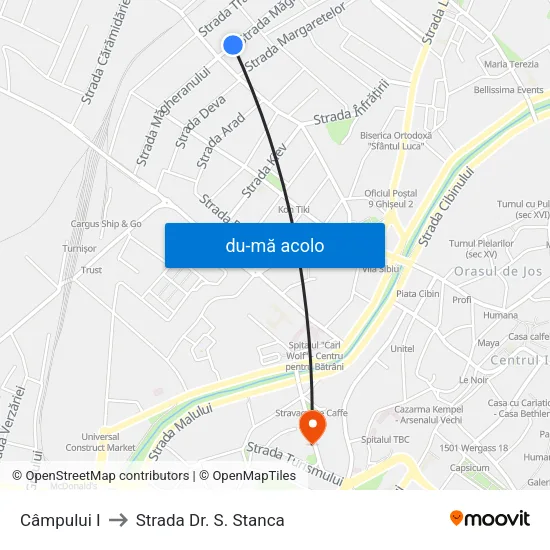 Harta de Câmpului I către Strada Dr. S. Stanca