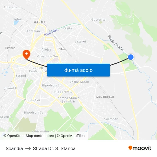 Harta de Scandia către Strada Dr. S. Stanca