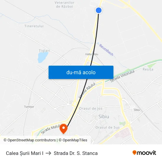 Harta de Calea Șurii Mari I către Strada Dr. S. Stanca