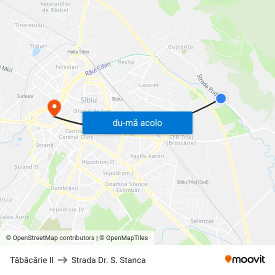 Harta de Tăbăcărie II către Strada Dr. S. Stanca