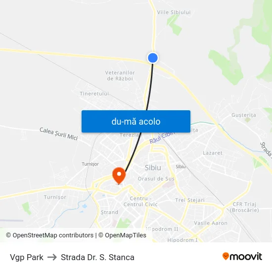 Harta de Vgp Park către Strada Dr. S. Stanca