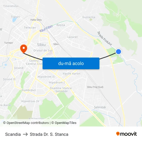 Harta de Scandia către Strada Dr. S. Stanca