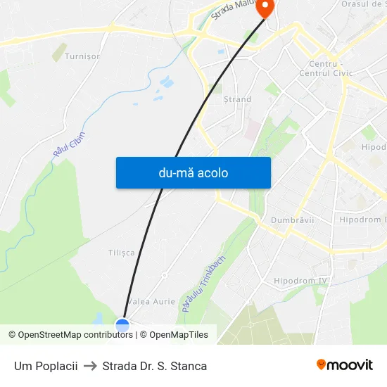 Harta de Um Poplacii către Strada Dr. S. Stanca
