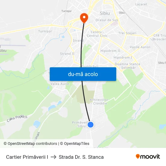 Harta de Cartier Primăverii I către Strada Dr. S. Stanca