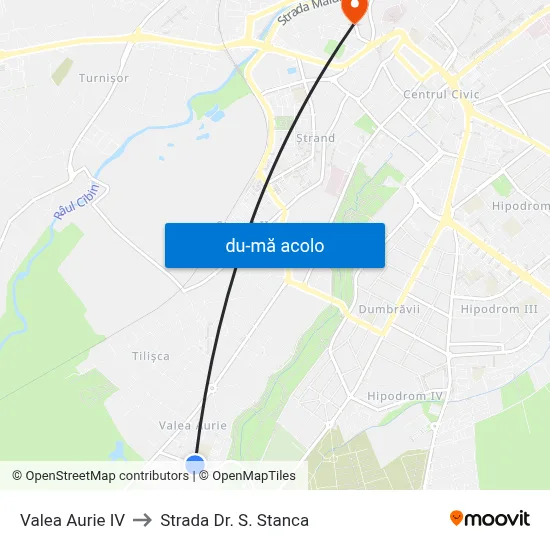 Harta de Valea Aurie IV către Strada Dr. S. Stanca