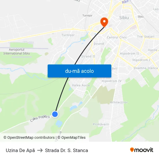 Harta de Uzina De Apă către Strada Dr. S. Stanca