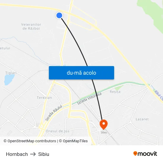 Harta de Hornbach către Sibiu