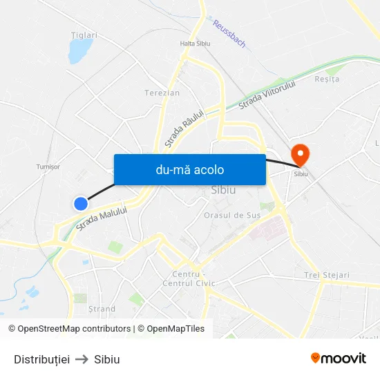 Harta de Distribuției către Sibiu