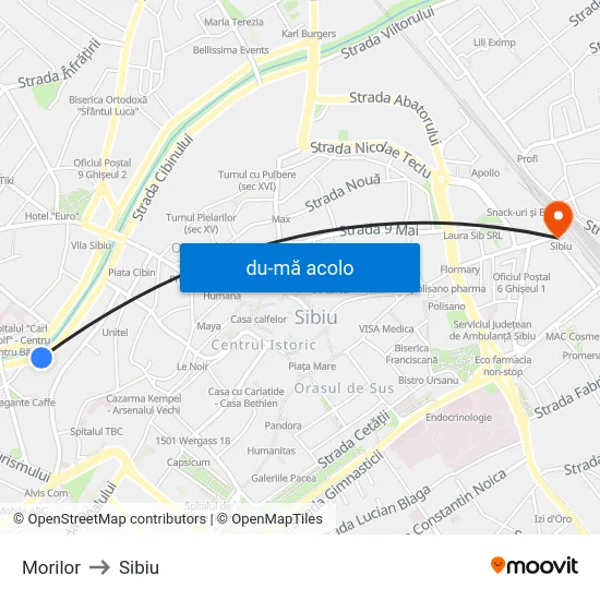 Harta de Morilor către Sibiu