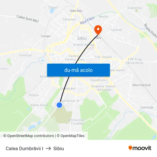 Harta de Calea Dumbrăvii I către Sibiu