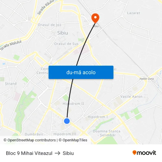 Harta de Bloc 9 Mihai Viteazul către Sibiu