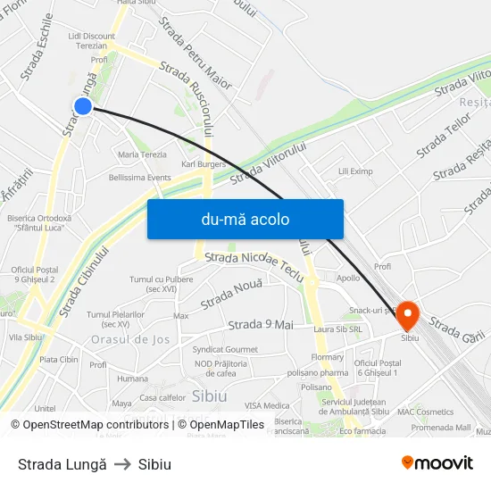 Harta de Strada Lungă către Sibiu