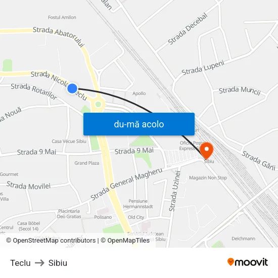 Harta de Teclu către Sibiu