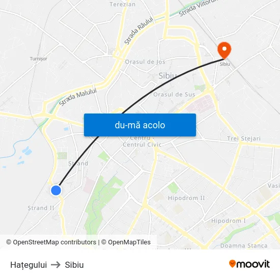 Harta de Hațegului către Sibiu