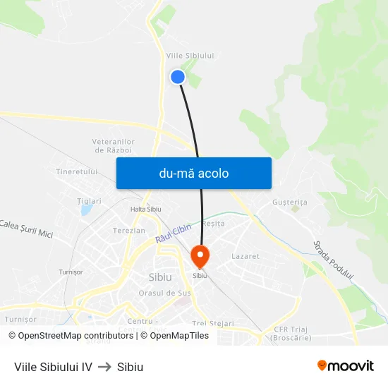 Harta de Viile Sibiului IV către Sibiu