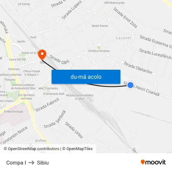 Harta de Compa I către Sibiu
