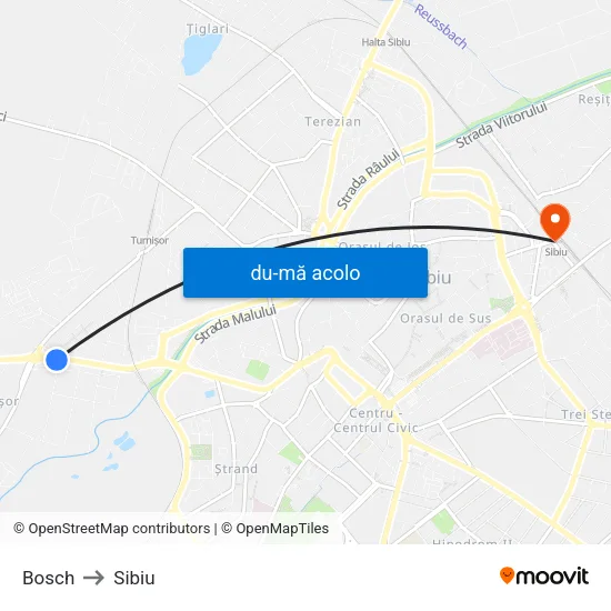 Harta de Bosch către Sibiu