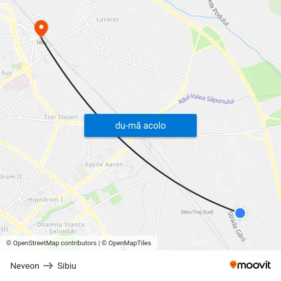 Harta de Neveon către Sibiu
