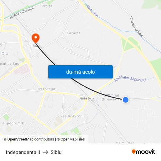 Harta de Independența II către Sibiu